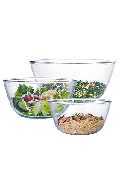 Generic Homwin Glass Mixing Bowl Set of 3 for Kitchen, Baking, Prepping, Serv...