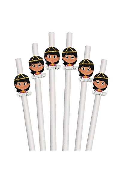 Generic 12 Pcs Eid Mubarak Straws for Kids – Girl Boy Theme Eid Mubarak Paper...
