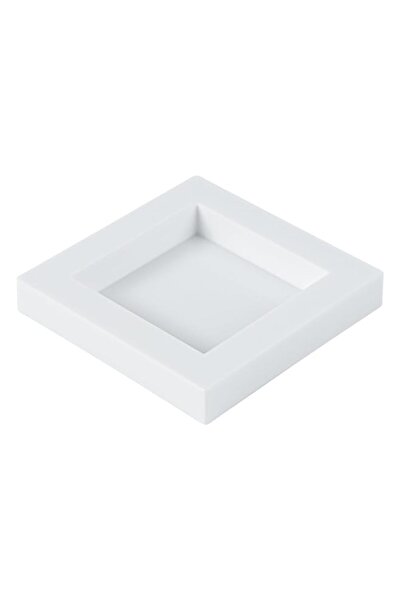 Generic Restaurantware Square White Plastic Mini Cubic Plate - 2 1/2" x 2 1/2...