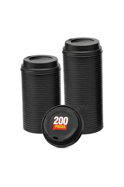 Generic Duravel 200Pcs Coffee Cup Lids - Disposable Coffee Lids Paper Cups fo...