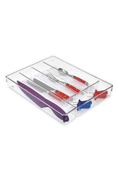 Generic iDesign Plastic Linus Cutlery Tray, Clear - ID53930ES