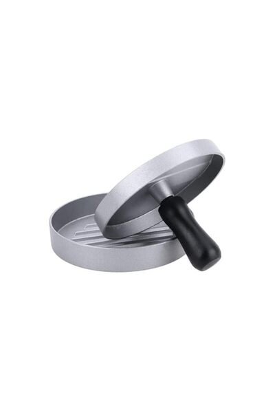 Generic Pressure Meat Patty Maker Mould Silver 11.5X11.5X2Cm