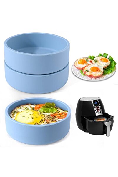 Generic 3 Pack Air Fryer Egg Mold with Lids, Reusable Nonstick Silicone Egg C...