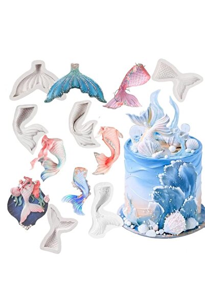 Generic 6 Pack Mermaid Tail Silicone Mold, for Fondant Chocolate and Candy, M...