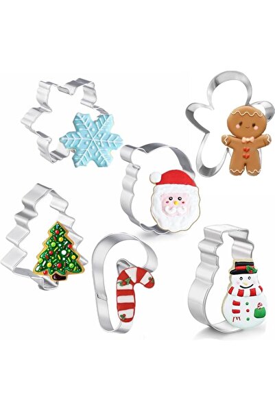 Generic NESLIN 6pcs Christmas Cookie Cutters Set, Stainless Steel Holiday Coo...