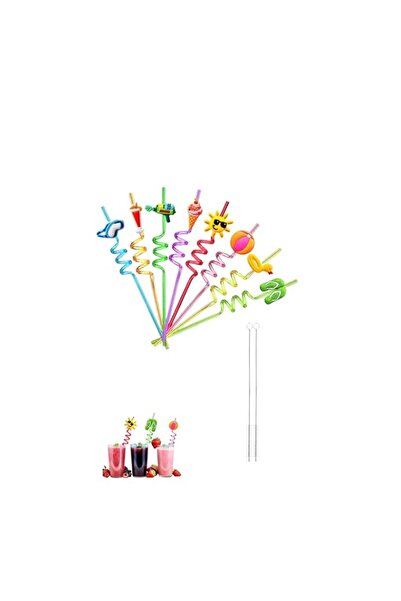 Generic Sweet seven Fun in the Sun: 24 Beach Drinking Straws for - Pool Party...