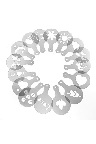Generic OKCLOD 16pcs Cappuccino Chocolate Stencil Templates Coffee Latte，Latt...