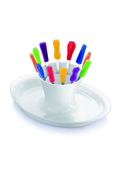 Generic Tescoma party forks with container, 12 pcs presto, assorted, 13 x 6.7...