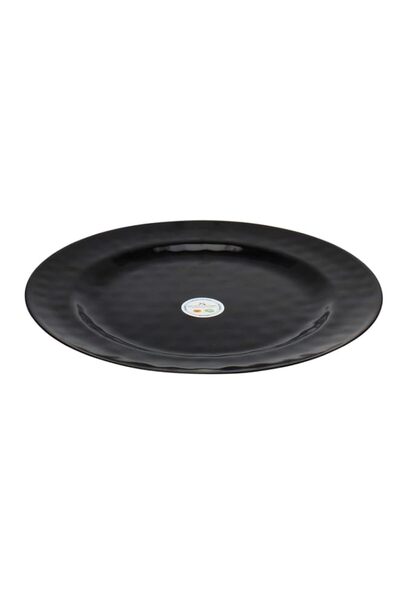 Generic MELAMINE HAMMERED FINISH DESSERT PLATE BLACK 20CM- ESMA APPROVED (MCP...