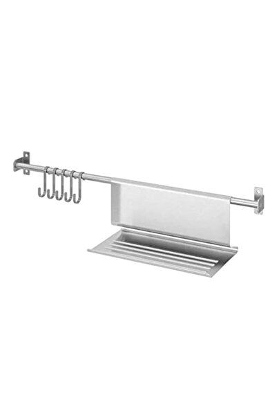 Generic Ikea KUNGSFORS Rail with 5 hooks and tablet stand, stainless steel, 5...