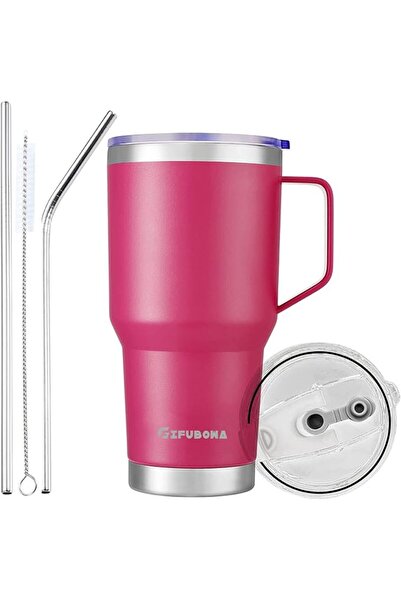 GENERAL Insulated Coffee Mug with Handle Stainless Steel with 2 Lids by Jefu ...