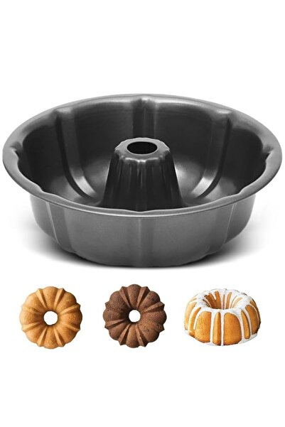 Generic Fluted Ring Cake Tin, Nonstick & Leakproof Carbon Steel Round Cake Pa...