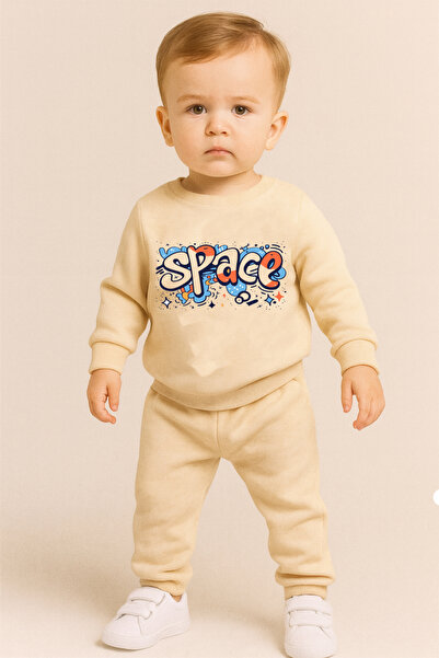 bebekpare Boy's Sweatshirt Set Beige Space