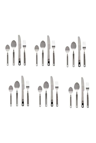 Generic Winsor Stainless Steel Cutlery Set with Stand, 24 Pieces, Silver