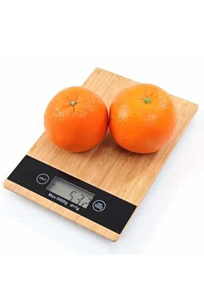 Generic 5kg Kitchen Scale with Bamboo Top, Easy-to-Read LCD Display, Digital ...