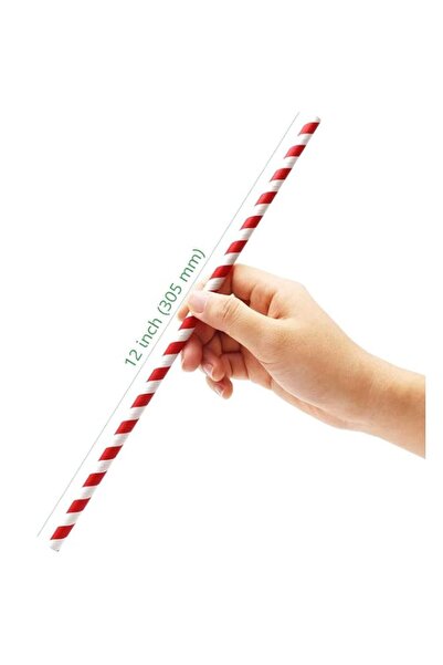 Generic Red & White Paper Straw 8mm, Drinking Straws Non Plastic, Plain Black...