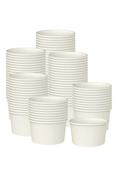Generic 50 Pcs 8 Ounce Paper Ice Cream Cups Disposable Dessert Bowls for Hot ...