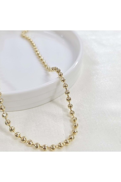 Güler Yüzlü Silver XUPING 4 MM TOP TOP ZİNCİR KOLYE 60 CM GOLD