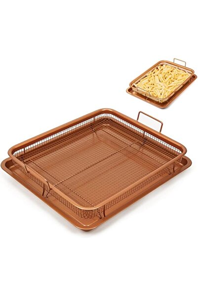 Generic SKEIDO 1Pcs Copper Crispy Tray Durable Mesh Basket Oil Filter Tray Ov...
