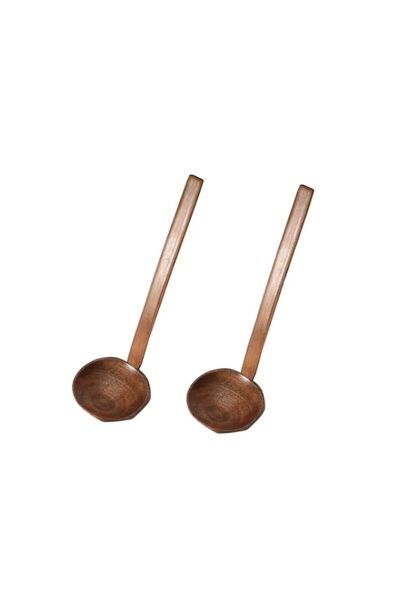 Generic AKAMAS Japanese Long Handle Tortoise Shell Hot Pot Spoon - 2pcs