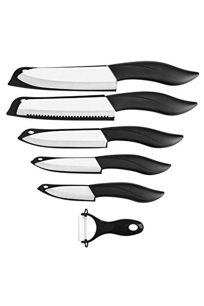 Generic Ceramic Knife Set 6 Piece Ceramic Knives Colored with Cover Kitchen K...