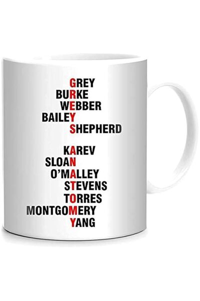Generic Grey's Anatomy Cast Names Printed Mug