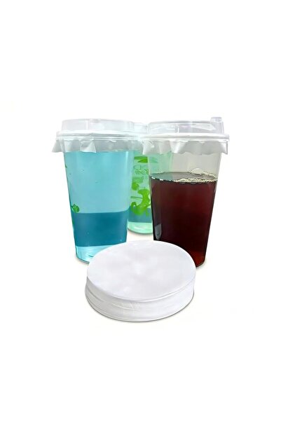 Generic 500 Pcs White Leak-Proof Cup Cap Lid Liners,Round Sealing Paper Pads ...
