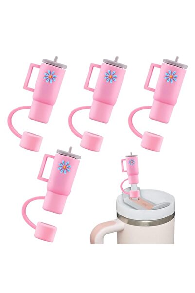 Generic TERRIFI Straw Tips Cover Reusable Drinking Straw Lids, 4PCS Silicone ...
