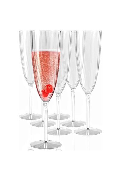 Generic Plastic Champagne Flutes Disposable - Plastic Wine Glasses Set of 12 ...