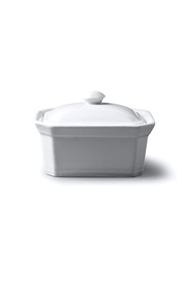 Generic WM Bartleet & Sons 1750 Butter/Terrine Dish with Lid, White, 13.5x11x9cm