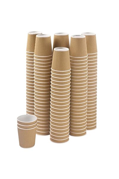 Generic Disposable Ripple Insulated Corrugated Paper Cups without Lid (Brown,...