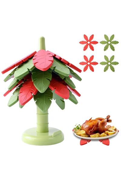 Generic 4 PCS Natural Tree Trivet Set Tree Trivet Set Tree Coasters Silicone ...
