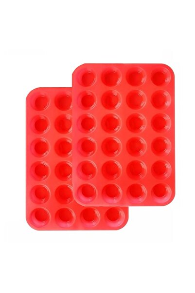 Generic Mini Muffin &Cupcake Set, 24 Cups 2-Pieces, Nonstick Silicone Baking ...