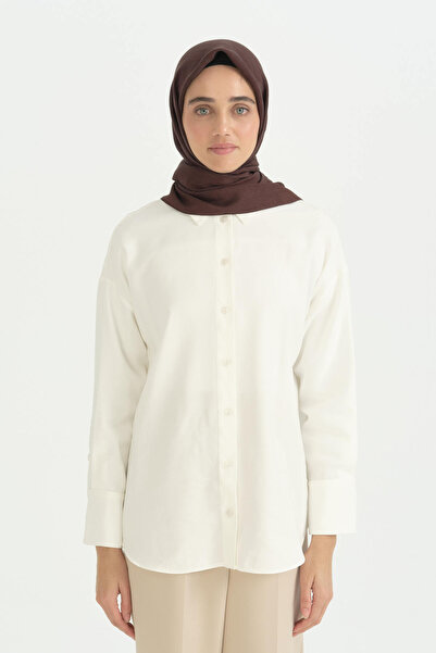 Nihan Cotton Naia Blend Natural Scarf - Plum