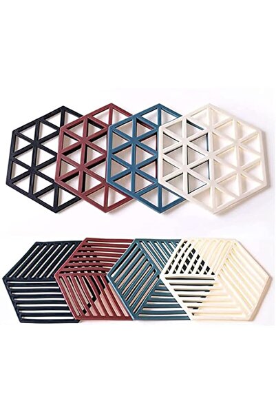 Generic 8 Pack Heat Resistant Silicone Trivet Mats - Hexagon Multi-Use Kitche...