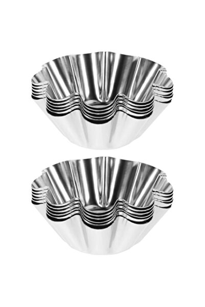 Generic 12Pcs Non‑Stick Metal Tart Baking Pans, Small Round Egg Tart Molds, M...