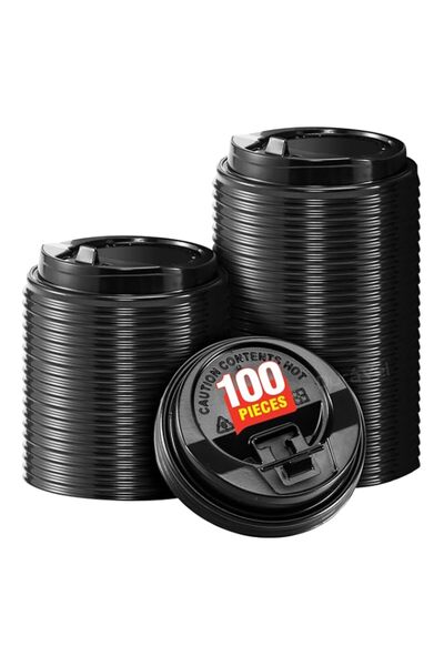 Generic Duravel 100Pcs Coffee Cup Lids - Disposable Coffee Lids Paper Cups fo...