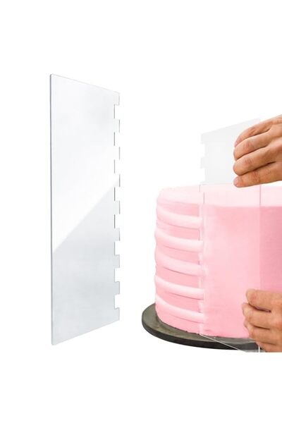 Generic Impresa Acrylic Cake Smoother for Icing - Patterned-Edge Cake Stripe ...