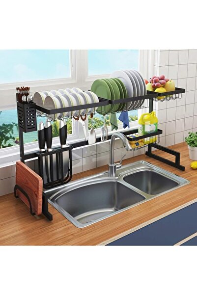 Generic Dish Drying Rack Over Sink - 2 Tier Large 18/8 Stainless Steel Draine...
