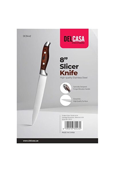 Generic Delcasa DC3442 Slicer Knife, Silver, 8-Inch Size