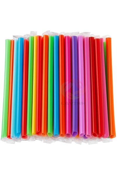 Generic LAVISH Jumbo Smoothie Straws 100-Pack | 12mm Wide, 21cm Long | Multic...