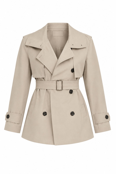 Julidress Premium Trench Coat with Belt and Windbreaker Detail