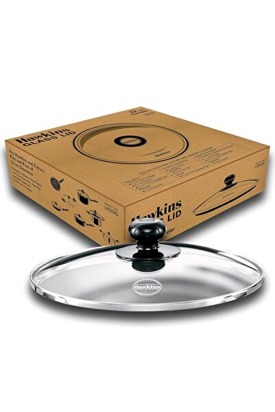 Generic Hawkins 22 cm Glass Lid, Toughened Glass Lid with Stainless Steel Rim...