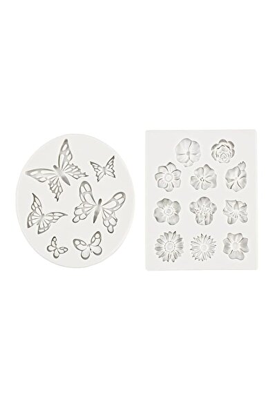 Generic 2 Pieces Cake Decorative Mold, Silicone Flower Mold, Silicone Baking ...