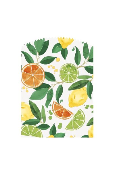 Generic Unique 16458 Paper Treat Bags with Stickers-Citrus Fruit Summer Party...