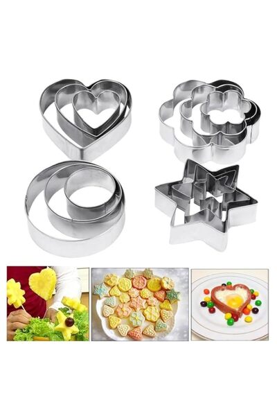 Generic PureBake Cookie Cutters Shapes Baking Set, 12PCS Flower Round Heart S...