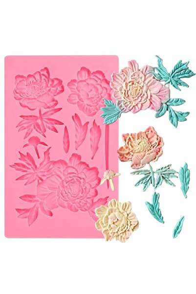 Generic Rose Fondant Mold Peony Flower Silicone Mold for Cake Decoration, Foo...