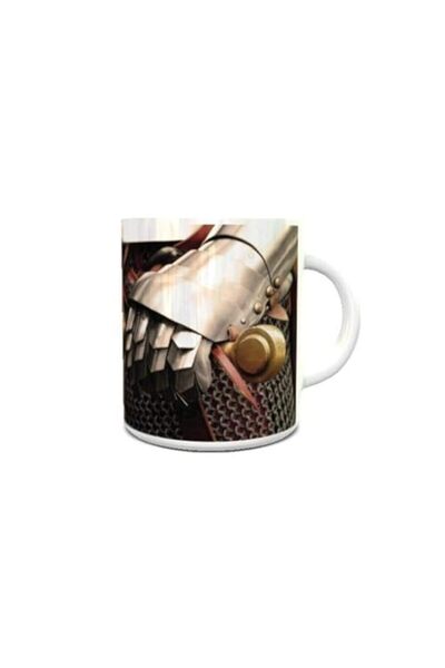 Generic Impress Ceramic Coffee Mug with Warrior Hands Design (White)
