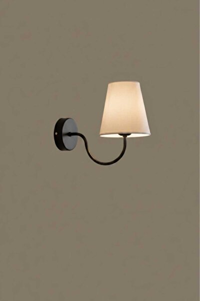BSA LIGHTING MİRA TEKLİ SİYAH MODERN APLİK (KREM KONİK ABAJURLU) E27 DUYLU KLASİK ŞIK APLİK