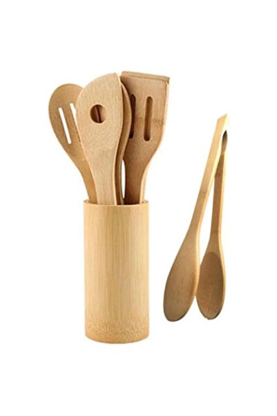 Generic HALAMODO Kitchenware Set-6 Natural Bamboo Kitchen Cooking Tools, Heat...